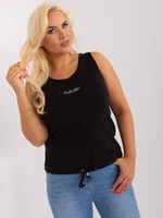 Black top with round neckline size plus