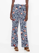 Dark blue floral trousers CAMAIEU - Women