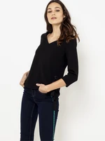 Black blouse with decorative lacing CAMAIEU - Women