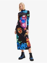 Blue-Black Women's Patterned Maxi-Dresses Desigual Arles - Lacroix - Women