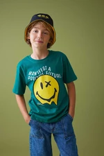 DEFACTO Regular Fit Smiley Licence Short Sleeve T-Shirt