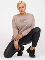 Dark beige plus size hoodless sweatshirt Desiree