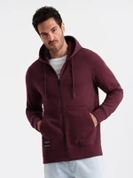 Ombre Unzipped cotton men's BASIC sweatshirt - maroon