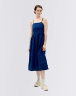 Thinking MU Navy Big Seersucker Paola Dress NAVY M