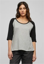 Women's 3/4 contrast raglan T-shirt grey/bl