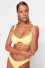 Trendyol Góra od bikini - Żółty - Gładki