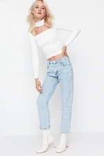 Trendyol Blue High Waist Straight Jeans