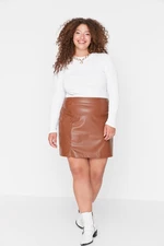 Spódnica damska Trendyol TBBAW23AZ00035/Brown