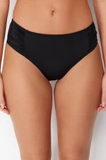 Trendyol Black Draped High Waist Hipster Bikini Bottom