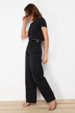 Trendyol Black Loose Fit High Waist Carpenter Skater Jeans