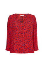 Tommy Hilfiger Blouse - VISCOSE V-NK BLOUSE 3/4 SLV red