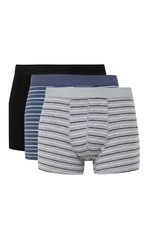 DEFACTO Men's Striped 3-Pack Boxer