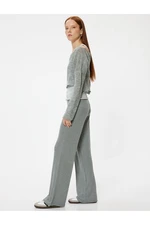 Koton Wide Leg Ribbed Standard Waist Trousers