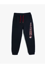 Koton Jogger Sweatpants with Print Detail, Tie Waist and Pocket