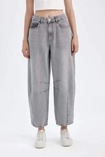 DEFACTO Baggy Fit High Waist Long Jean Washed Trousers