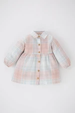 DEFACTO Baby Girl Plaid Patterned Long Sleeve Button-down Flannel Dress