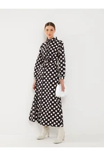 LC Waikiki Polka Dot Long Sleeve Poplin Women's Shirt Dress