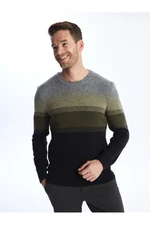 LC Waikiki Crew Neck Long Sleeve Color Block Men's Knitwear Sweater