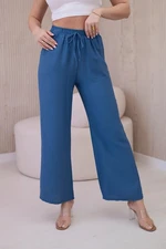 Viscose wide denim trousers