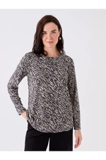 LC Waikiki Crew Neck Patterned Long Sleeve Women's T-Shirt