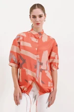 Bigdart 20226 Patterned Oversize Shirt - Orange