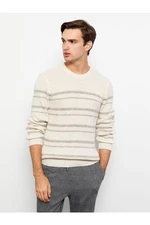 LC Waikiki LCW Men's Casual Crew Neck Long Sleeve Striped Knitwear Sweater