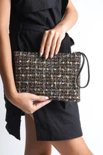 Capone Outfitters Paris Tweed Glittery Black Mini Bag