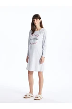 LC Waikiki Lcw Crew Neck Printed Long Sleeve Maternity Nightgown