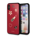 Guess Iconic silikonové pouzdro GUHCPXACLSRE pro Apple iPhone X red