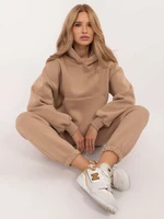 Dark beige basic tracksuit with insulation