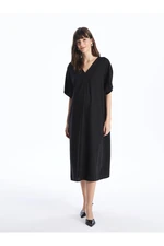 LC Waikiki V-Neck Straight Short Sleeve Oversize Maternity Dress