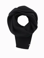 Ombre Men's monochromatic ribbed knit scarf - black