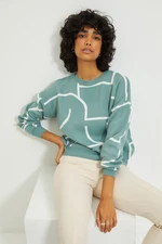 Trendyol Mint Jacquard Knitwear Sweater