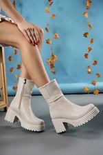 Riccon Glisieh Women's Boots 0012230 Beige Skin.