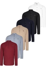 SET OF SIX G783 DEWBERRY JUDGE COLLAR SHIRT-BLACK-WHITE-NAVY-GREY-BEIGE-BURGUNDY