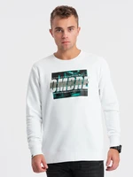 Ombre Men's printed sweatshirt worn over the head - white