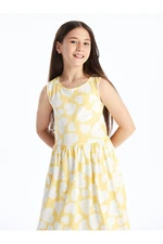 LC Waikiki Crew Neck Printed Girl's Dress