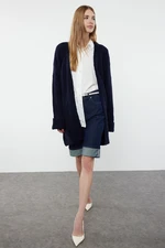 Trendyol Navy Blue Wide Fit Soft Textured Knitwear Cardigan