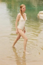 DEFACTO Fall in Love Regular Fit Embroidered Thin Strap Swimsuit