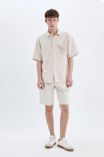 DEFACTO Regular Fit Straight Leg Gabardine Bermuda Shorts