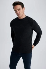 DEFACTO Standard Fit Regular Cut Crew Neck Textured Knitwear Sweater