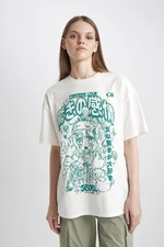 DEFACTO Cool Oversize Fit Printed Short Sleeve T-Shirt