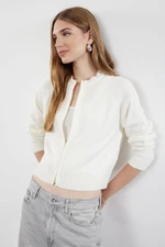 Trendyol Ecru Soft Textured Basic Knitwear Cardigan