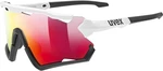 UVEX Sportstyle 228 White/Black/Red Mirrored Lunettes vélo