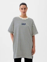 Blue-cream women's striped oversize dress GAP