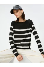 Koton Women's Ecru Striped Sweater