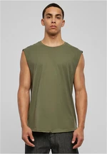 Olive sleeveless T-shirt with open brim