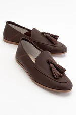 LuviShoes F04 Brown Skin Genuine Leather Shoes