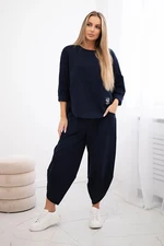 Set Punto Milano Winter sweatshirt + pants Navy blue