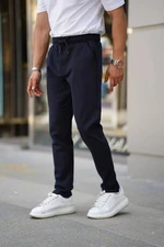 28229 Dewberry Elastic Lace Mens Jogger Pants-NAVY BLUE